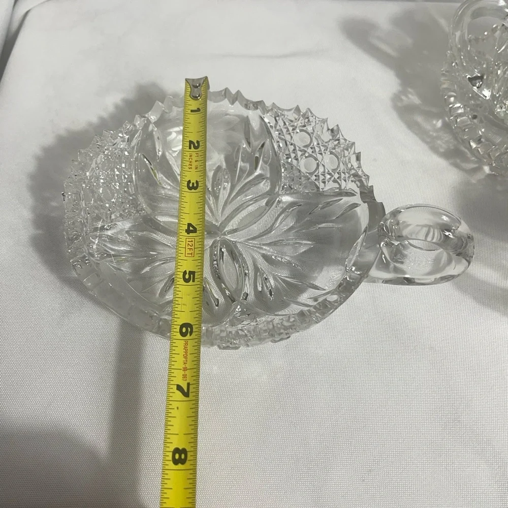 Antique American Brilliant Period Cut
Crystal Glass Sugar & Creamer Set
W/Dish - Picture 11 of 14